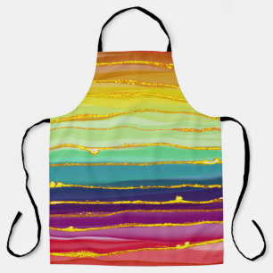 Delantal Líneas del arcoiris: composición abstracta de lujo