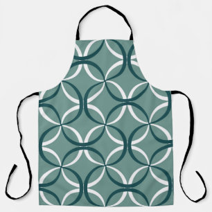 Delantal Líneas onduladas Patrón verde sin soldadura
