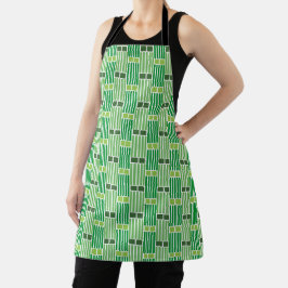 Delantal Líneas verdes y cajas