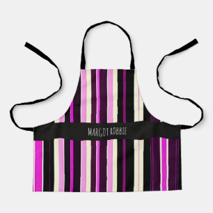 Delantal Líneas verticales Patrón isométrico de Amou rosa n
