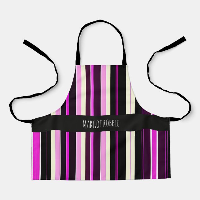 Delantal Líneas verticales Patrón isométrico de Amou rosa n (Anverso)