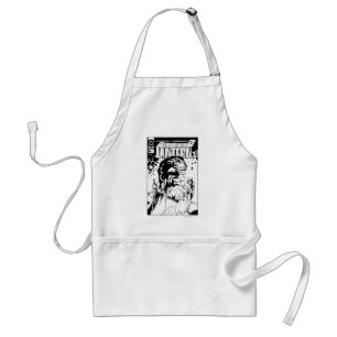 Delantal Linterna verde - Muchos anillos, negro y blanco