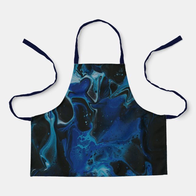 Delantal Líquido psicodélico azul oscuro (Anverso)
