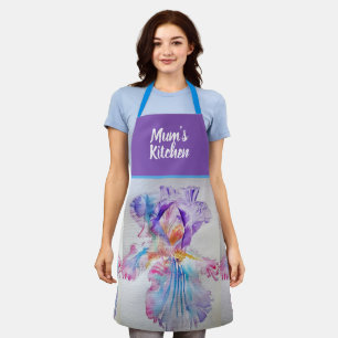 Delantal Lirio Morado Lirios Floral Flor Navidad
