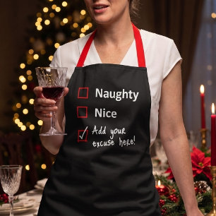 Delantal Lista traviesa personalizada - Navidad divertida