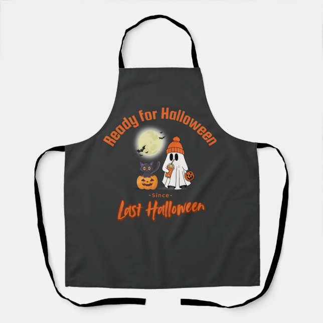 Delantal Listo para Halloween desde la última camiseta de H (Anverso)