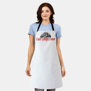 Delantal Live, Laugh, Love with Skull Funny