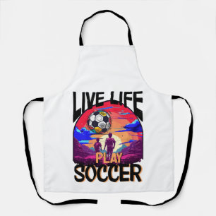 Delantal Live Life Play Soccer, Sports Padre Son Cocinando