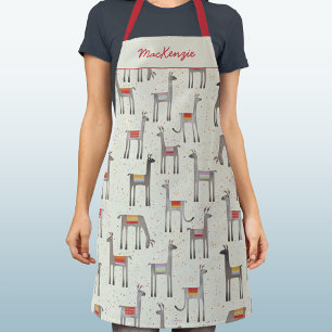 Delantal Llama Personalizado Lindo Caprichoso
