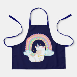 Delantal Llama y arco iris