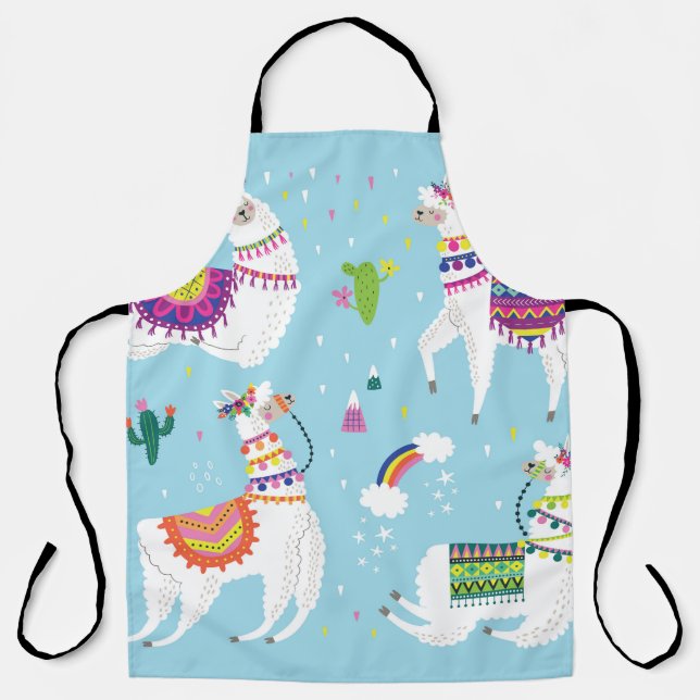 Delantal Llama y cactus: conjunto de cosechas de cosecha (Anverso)