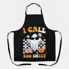 Delantal Llamo Hoja de Boo Halloween Fantasma Retro