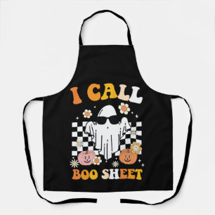 Delantal Llamo Hoja de Boo Halloween Fantasma Retro