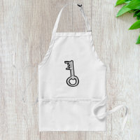 Llave maestra vintage dibujada a mano de plata ant