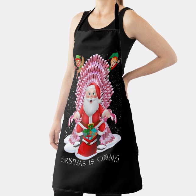 Delantal Llegan navidades a Santa Claus Cane Candy Throne (in situ)