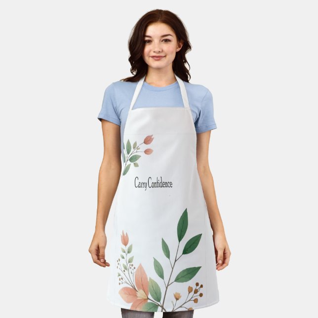 Delantal Lleva Confianza – Arte Floral Empoderante y Elegan (Gastado)