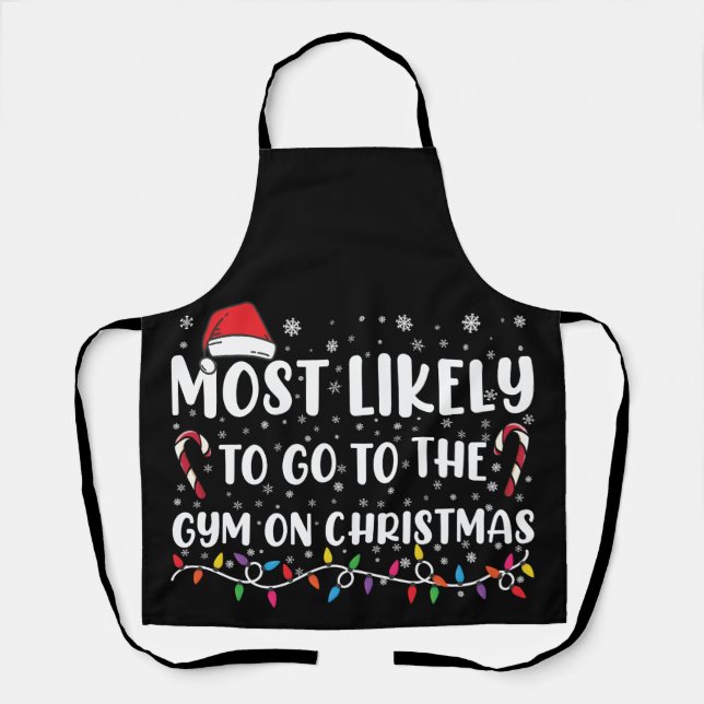 Delantal Lo Más Probable Es Ir Al Gimnasio Sobre Familia De (Anverso)