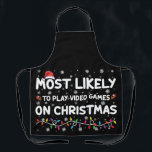 Delantal Lo Más Probable Es Jugar Videojuegos En Navidades<br><div class="desc">Lo Más Probable Es Jugar Videojuegos En Navidades Gamer</div>