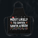 Delantal Lo Más Probable Es Ofrecer Luces A Los Navidades D<br><div class="desc">Lo Más Probable Es Que Los Navidades De Cerveza De Santa A Encendan A Santa Hat</div>