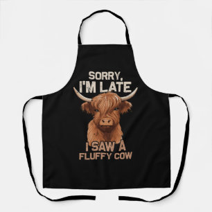 Delantal Lo Siento Tarde Vi Fluffy Cow Scotland Highland C