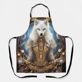 Delantal Lobo blanco encantador y caprichoso de estilo stea
