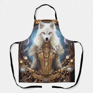 Delantal Lobo blanco encantador y caprichoso de estilo stea