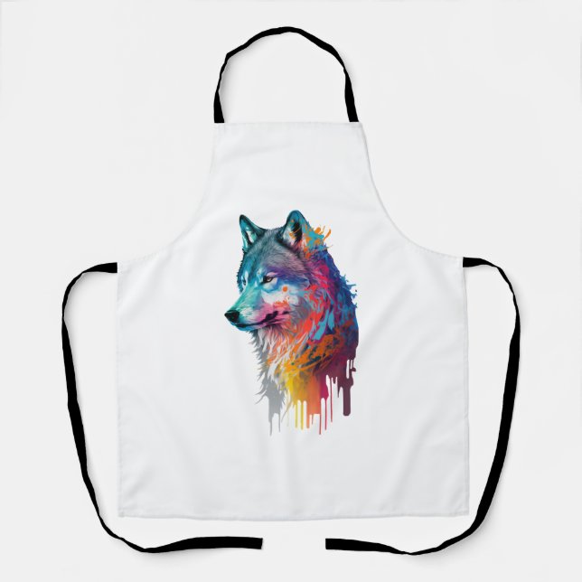 Delantal Lobo colorido (Anverso)