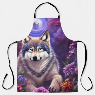 Delantal Lobo de Howl Floral de medianoche