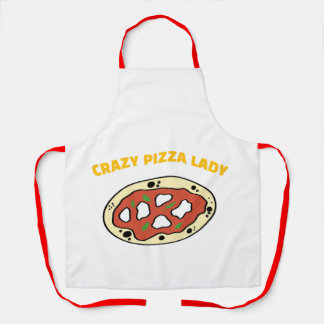 Delantal Loco Apron de impresión de Pizza Lady All-Over