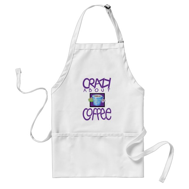 Delantal Loco por el café morado Apron (Frente)