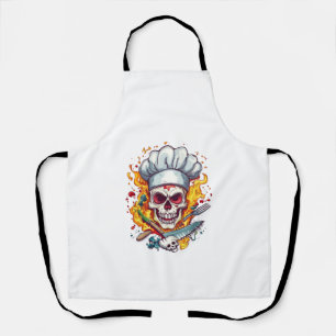 Delantal Locura del Chef Calavera - Esqueleto Divertido de 