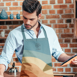 Delantal Logo de banda retro ondulada