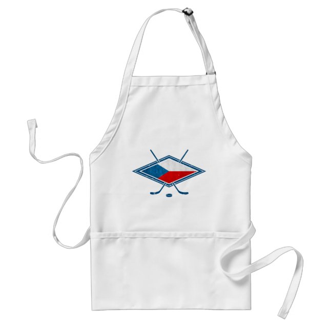 Delantal Logo de la bandera checa de hockey český Apron (Frente)