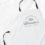 Delantal Logo de la panadería casera de estilo clásico<br><div class="desc">delantal de panadería diseñado por personalizados con el logo de una panadería de estilo clásico con diseño moderno en blanco y negro.</div>