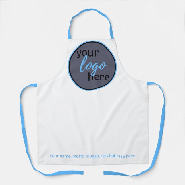 DELANTAL LOGO PROFESIONAL MODERNO COMTEMPORÁNEO AZUL MARCA (Anverso)