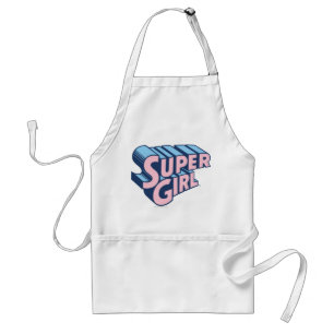 Delantal Logo rosa y azul superchica