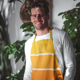 Delantal Logotipo de banda Naranja rojo audaz