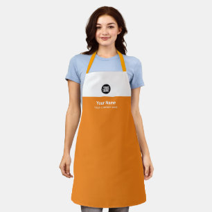 Delantal Logotipo de empleado Naranja Tangerine, nombre, em