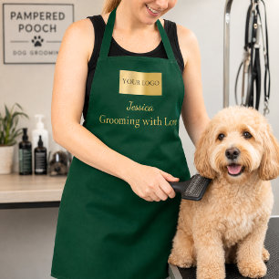 Delantal logotipo de empresa ecológica salón de mascotas pa