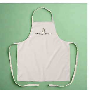 Delantal Logotipo de monograma personalizado moderno rosa s
