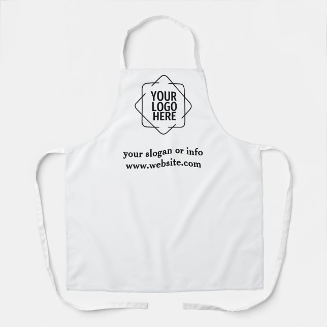 Delantal Logotipo de negocio Blanco limpio sencillo mínimo  (Anverso)