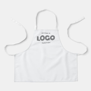 Delantal Logotipo de negocio moderno blanco y negro