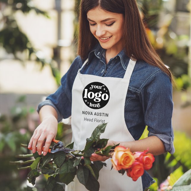 Delantal Logotipo de negocio Nombre de empleado Título de t (Subido por el creador)