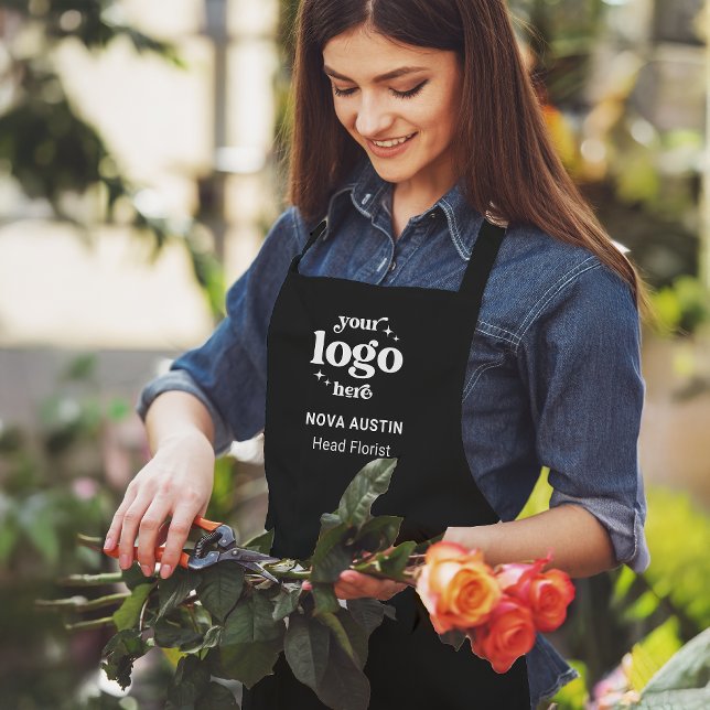 Delantal Logotipo de negocio Nombre de empleado Título de t (Subido por el creador)