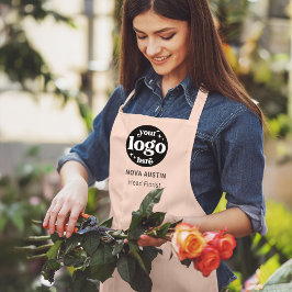 Delantal Logotipo de negocio Nombre de empleado Título de t