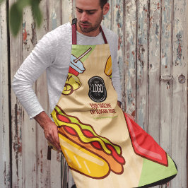 Delantal Logotipo de negocio personalizado | Tema Hamburger