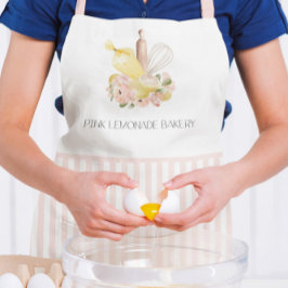 Delantal Logotipo de Personalizado de franjas rosadas y bla