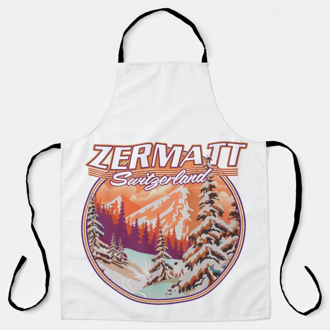 Delantal logotipo de Zermatt suiza (Anverso)