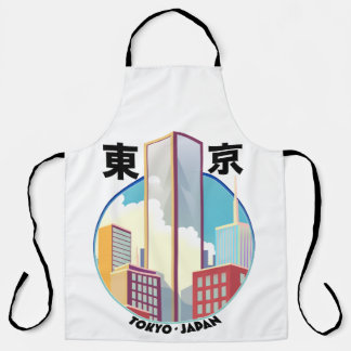 Delantal logotipo del paisaje urbano de Tokio Japón