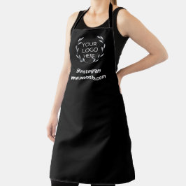 Delantal Logotipo Empresa Moderno Minimalista Marca Negro
